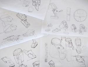 Conceptual sketches during the Ideation stage for VodaSafe