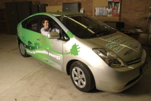 Josh Usher in one of his early electric vehicles