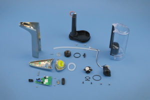 All parts and components disassembled and laid out