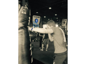 Kevin Lockwood practicing his punches