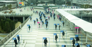 people recognition scanning in a public space